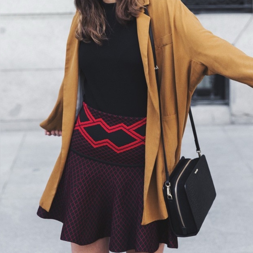 Torn By Ronny Kobo Bo Skirt In Burgundy